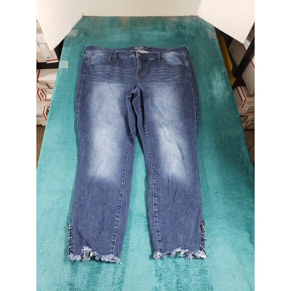 Torrid Jeans Size 16 Womens Blue Stretch Denim Plus Mid Rise Ankle Skinny - Picture 2 of 12